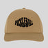 Beige cap with 'Pickleball' text and pickleball ball graphic on a light gray background